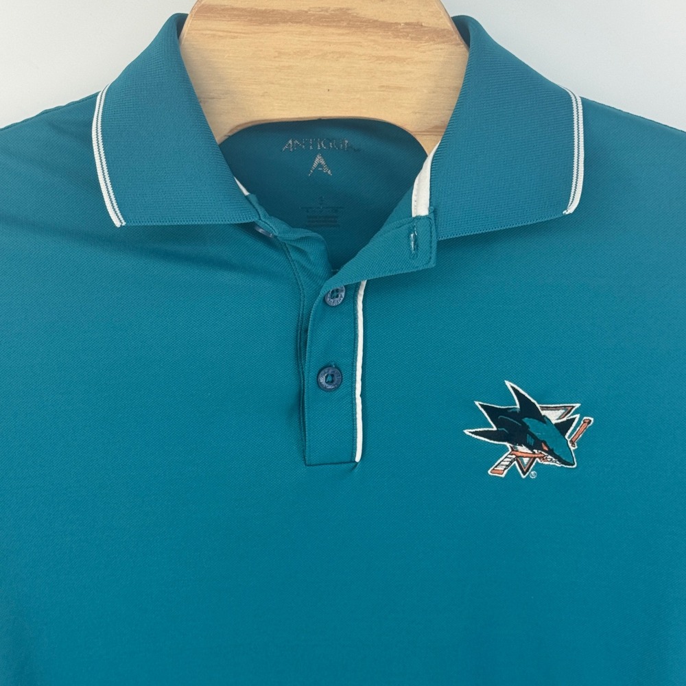 Antigua San Jose Sharks 2015 NHL Stadium Series Polo Shirt Teal Mens Small